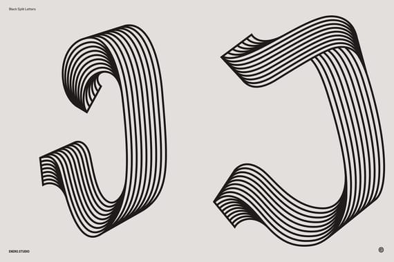 Black Split Letters