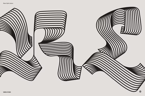 Black Split Letters