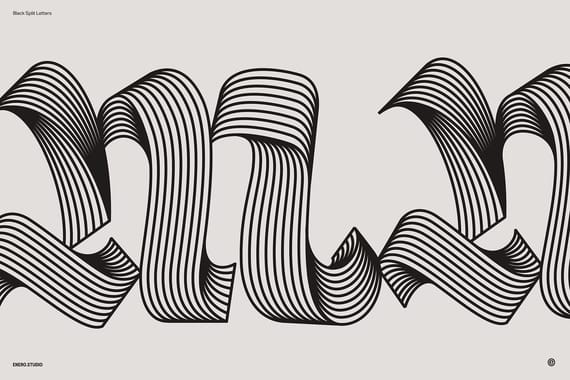 Black Split Letters
