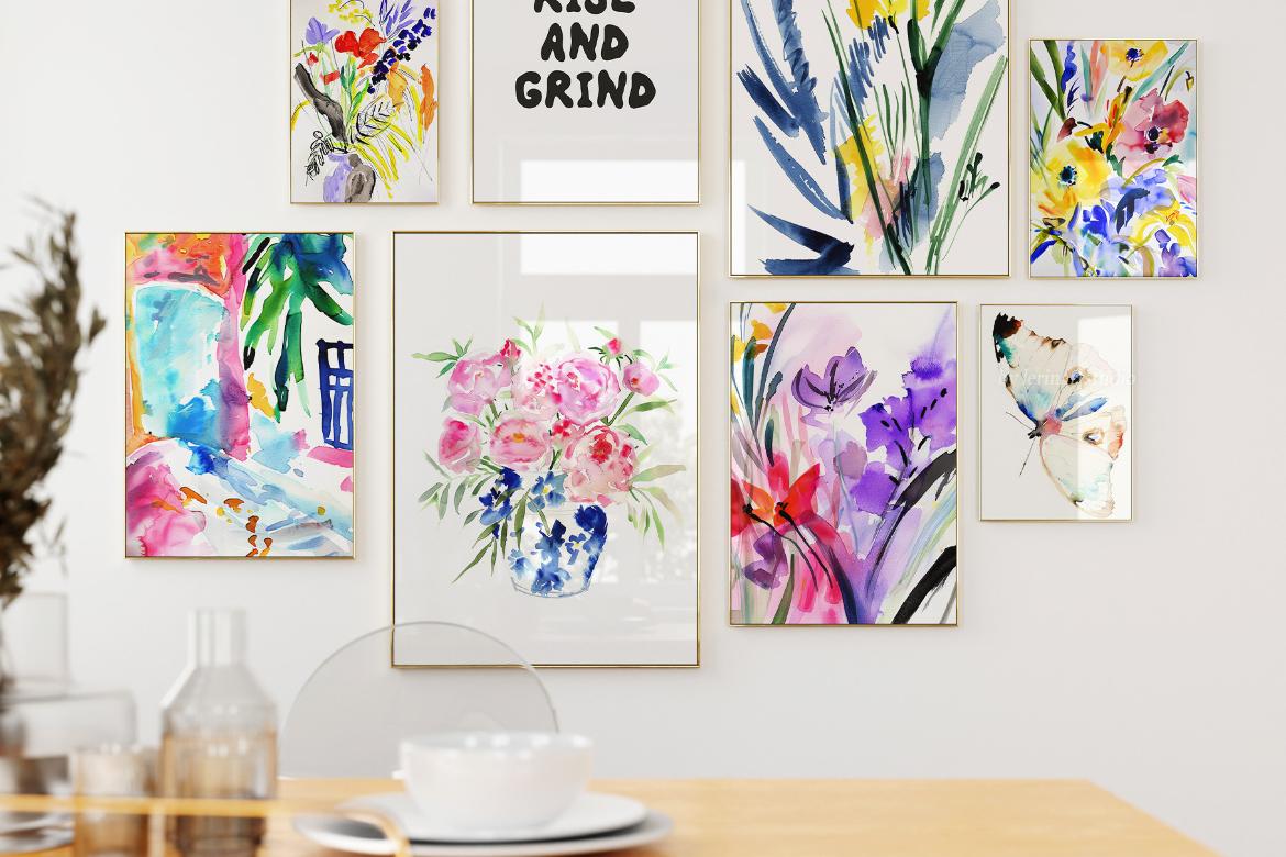 55 Bright Colorful Watercolor PRINTS