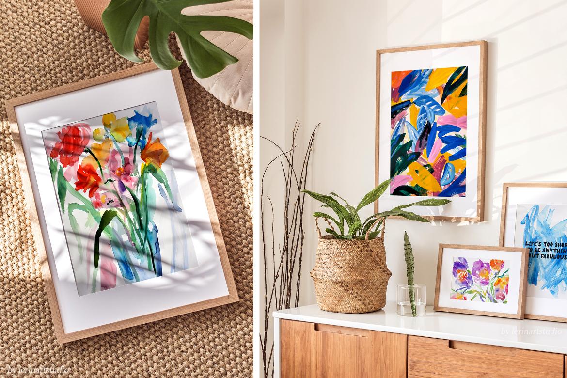 55 Bright Colorful Watercolor PRINTS