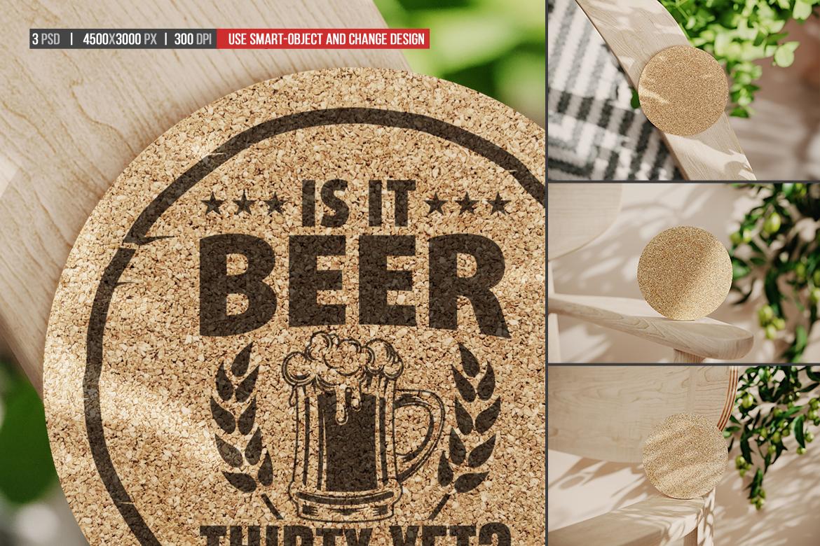 Beer Cork Coaster Mockup