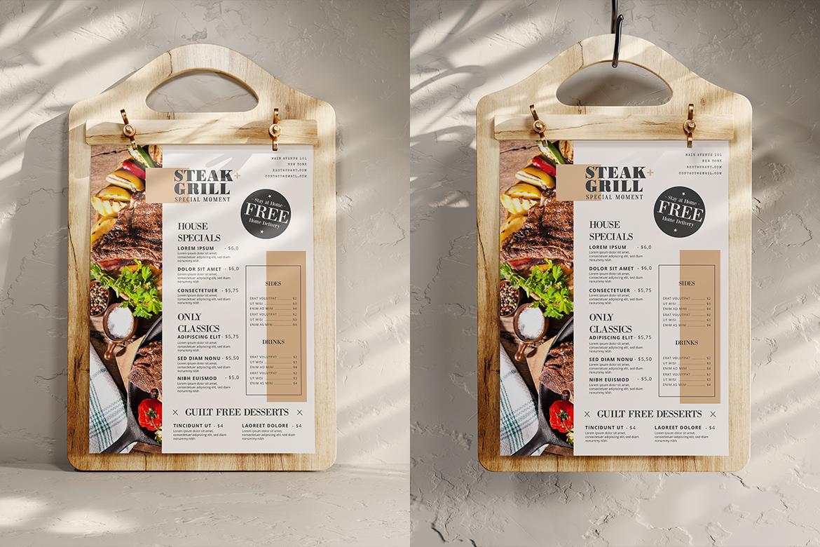 Cutting Board Menu Mockup