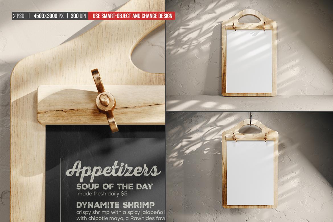 Cutting Board Menu Mockup