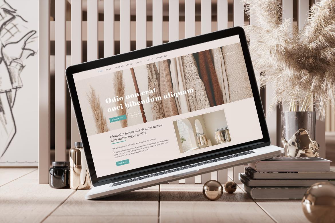 Laptop Display in Cozy Interior Mockup