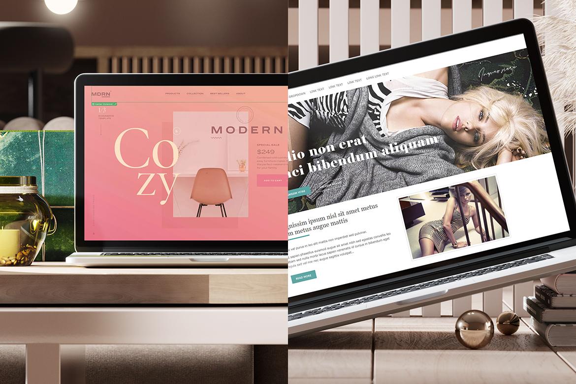 Laptop Display in Cozy Interior Mockup