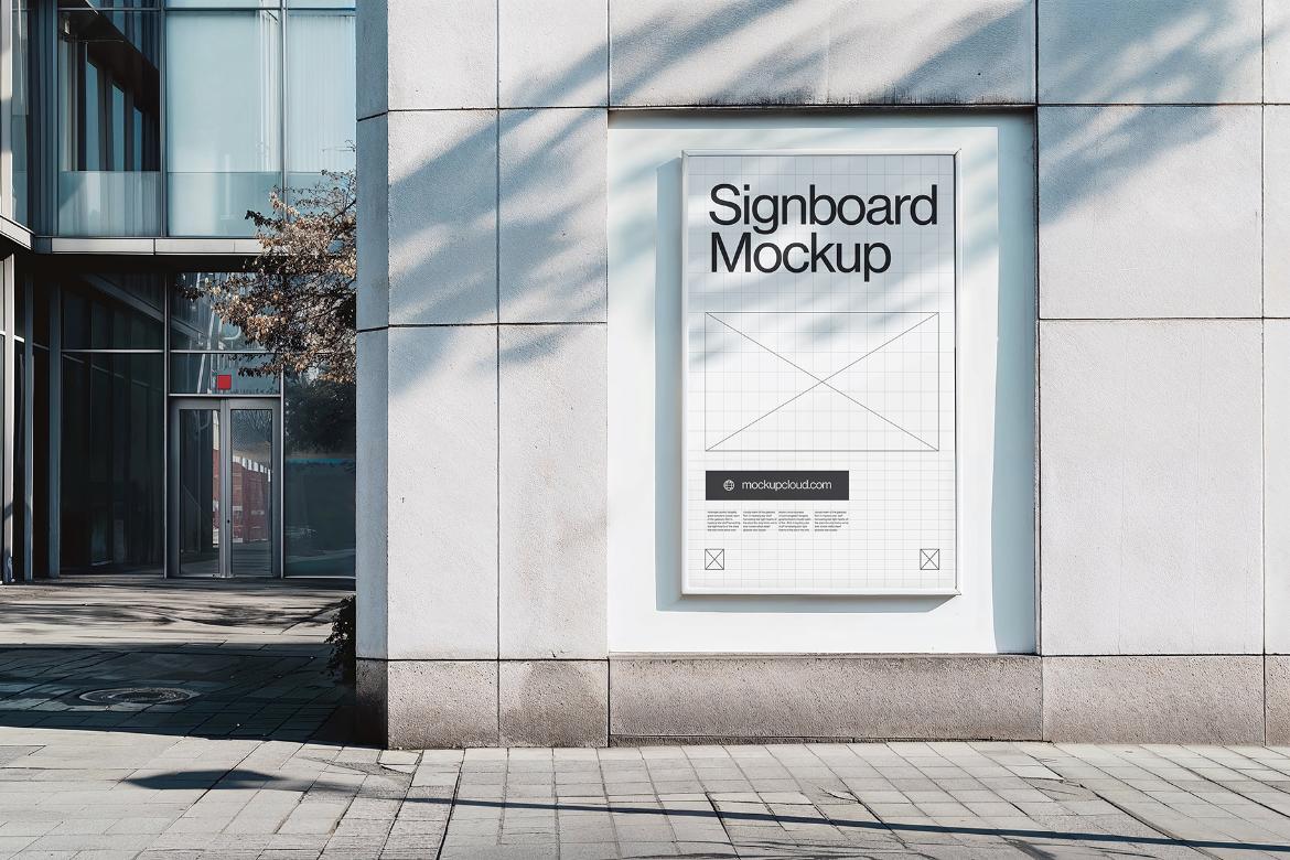 Signboard Advertising Mockup Scene 08