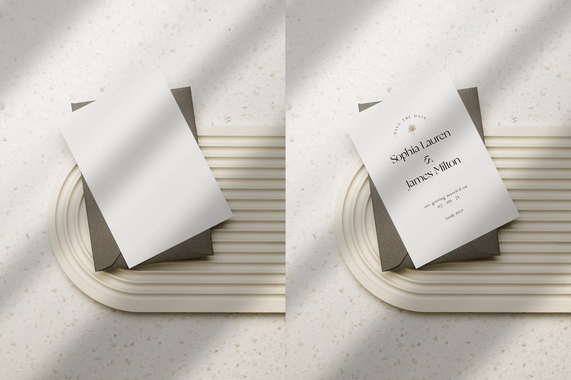 Wedding 5x7 Card Photo Mockups Bundle