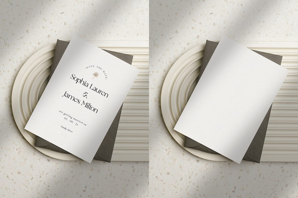 Wedding 5x7 Card Photo Mockups Bundle