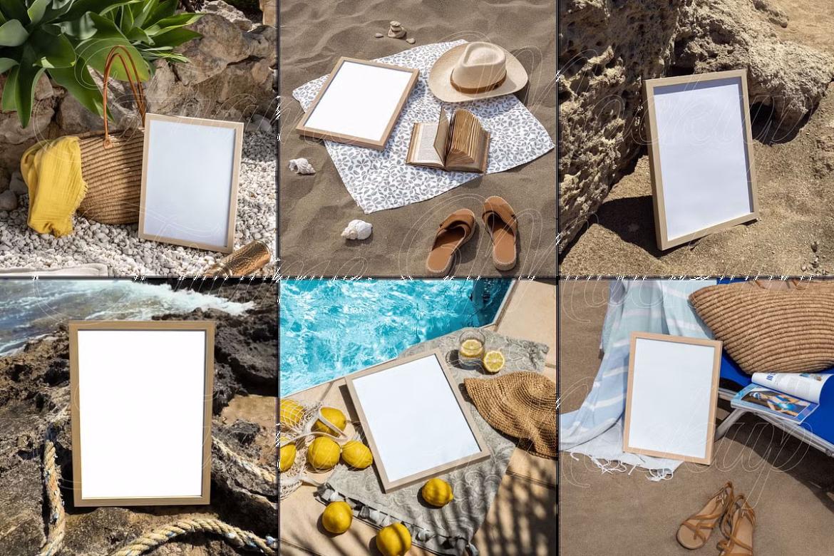 6 PSD Summer Poster Mockups