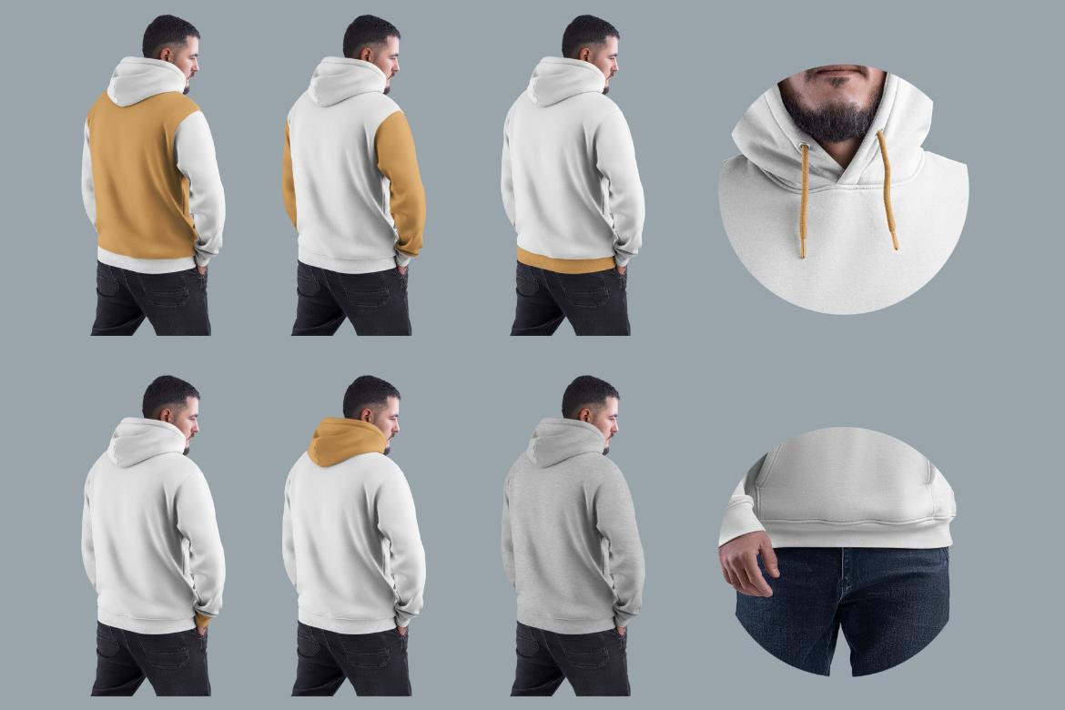 4 Mockups Oversize Hoodie. Front and Back