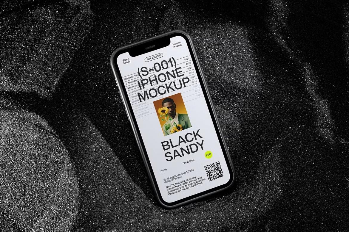 Black Sandy iPhone Mockup