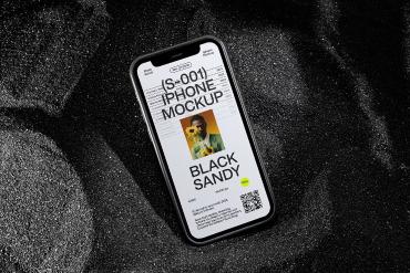 Black Sandy iPhone Mockup