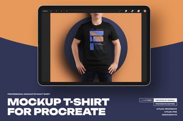 5 Mockups Man T-Shirt for Procreate