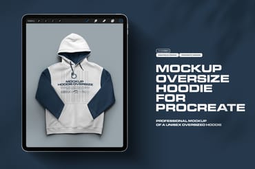 4 Mockups Unisex Oversize Hoodie for Procreate