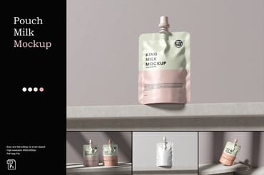 pouch milk mockup
