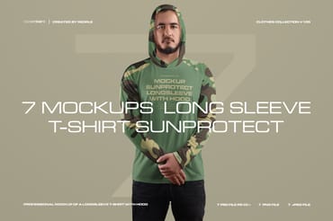 7 Men's Mockups Long Sleeve T-Shirt SunProtect