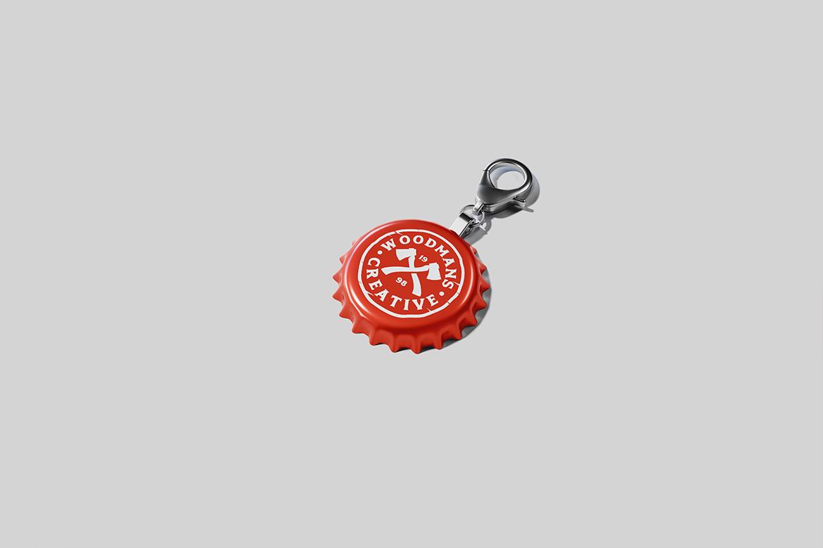 Bottle Cap Keychain Mockup