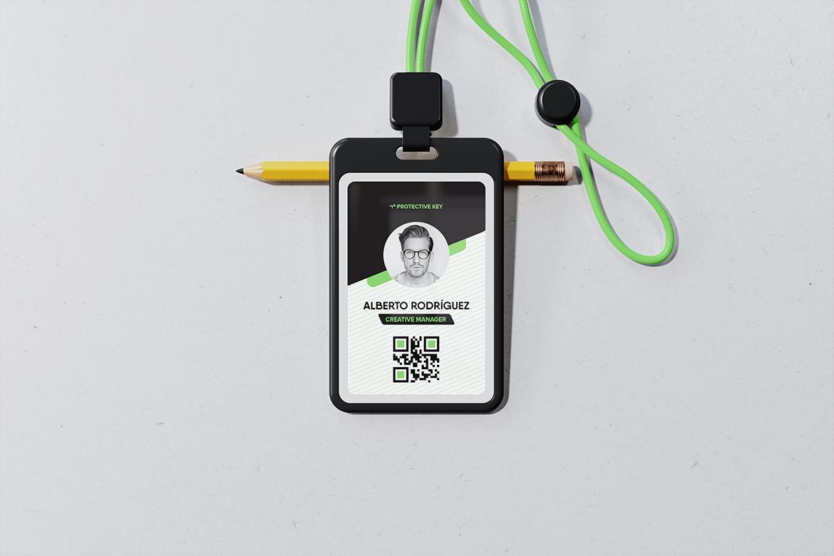 Strap ID Card Holder Mockup