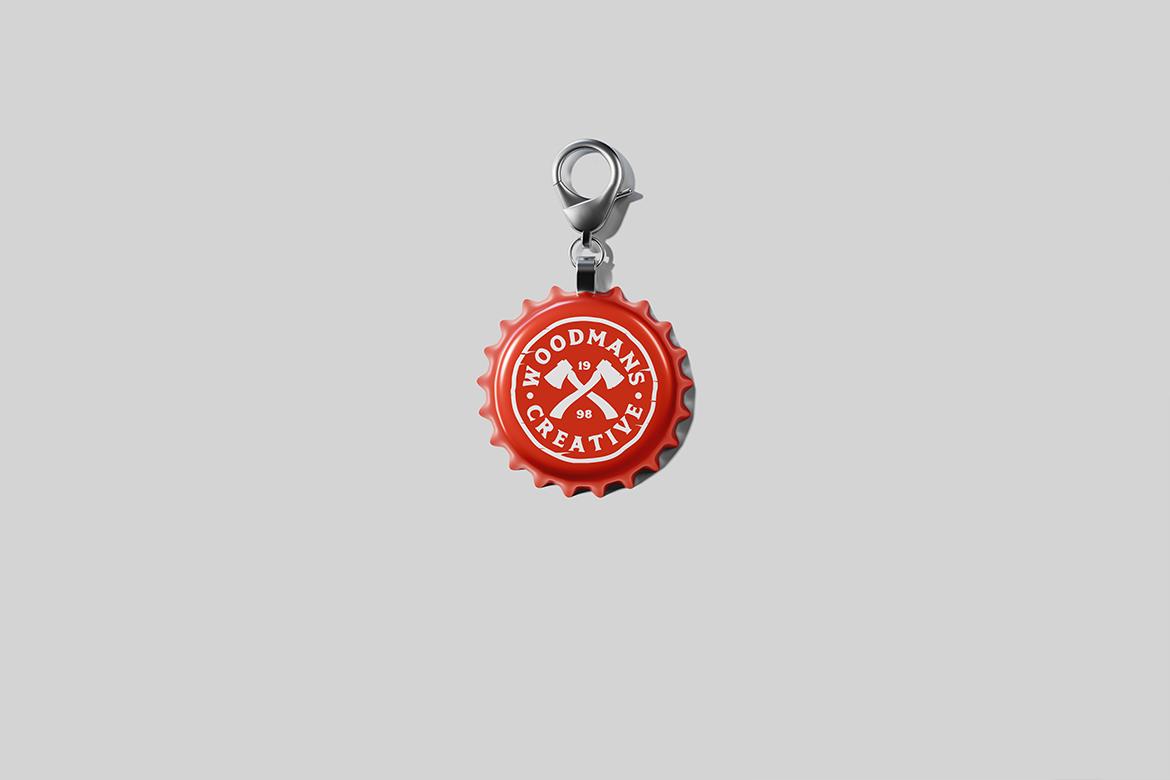 Bottle Cap Keychain Mockup