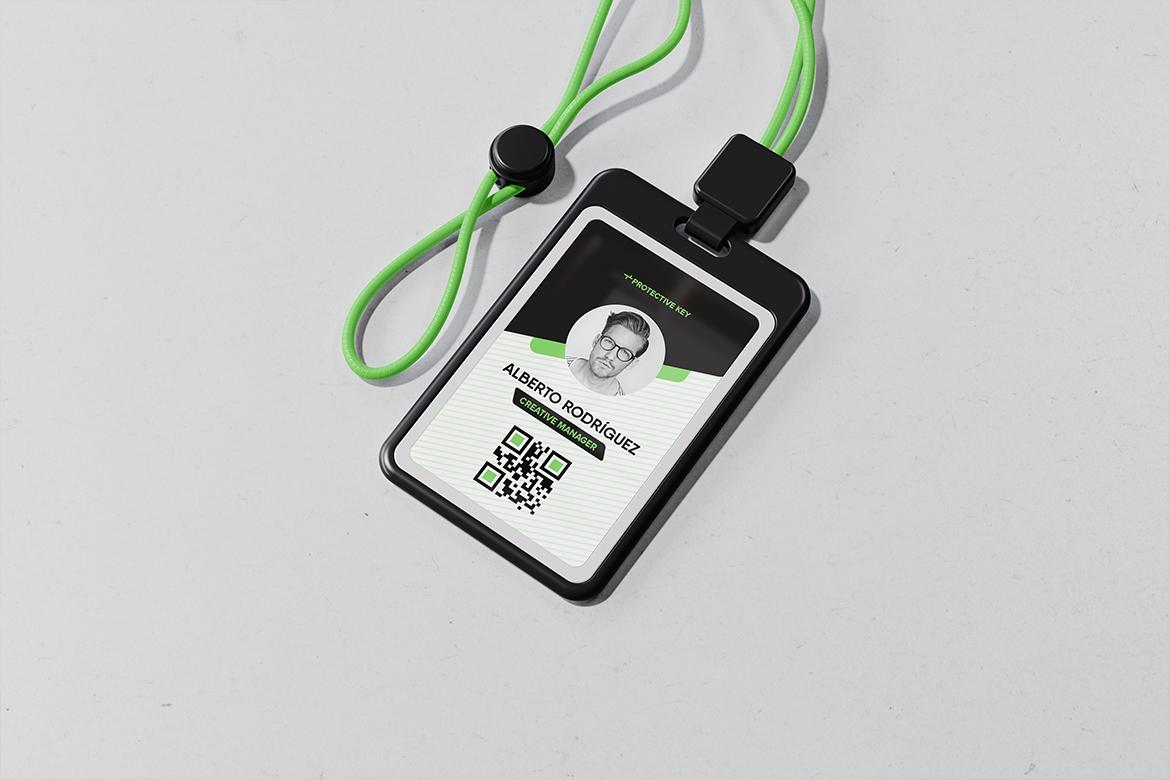 Strap ID Card Holder Mockup