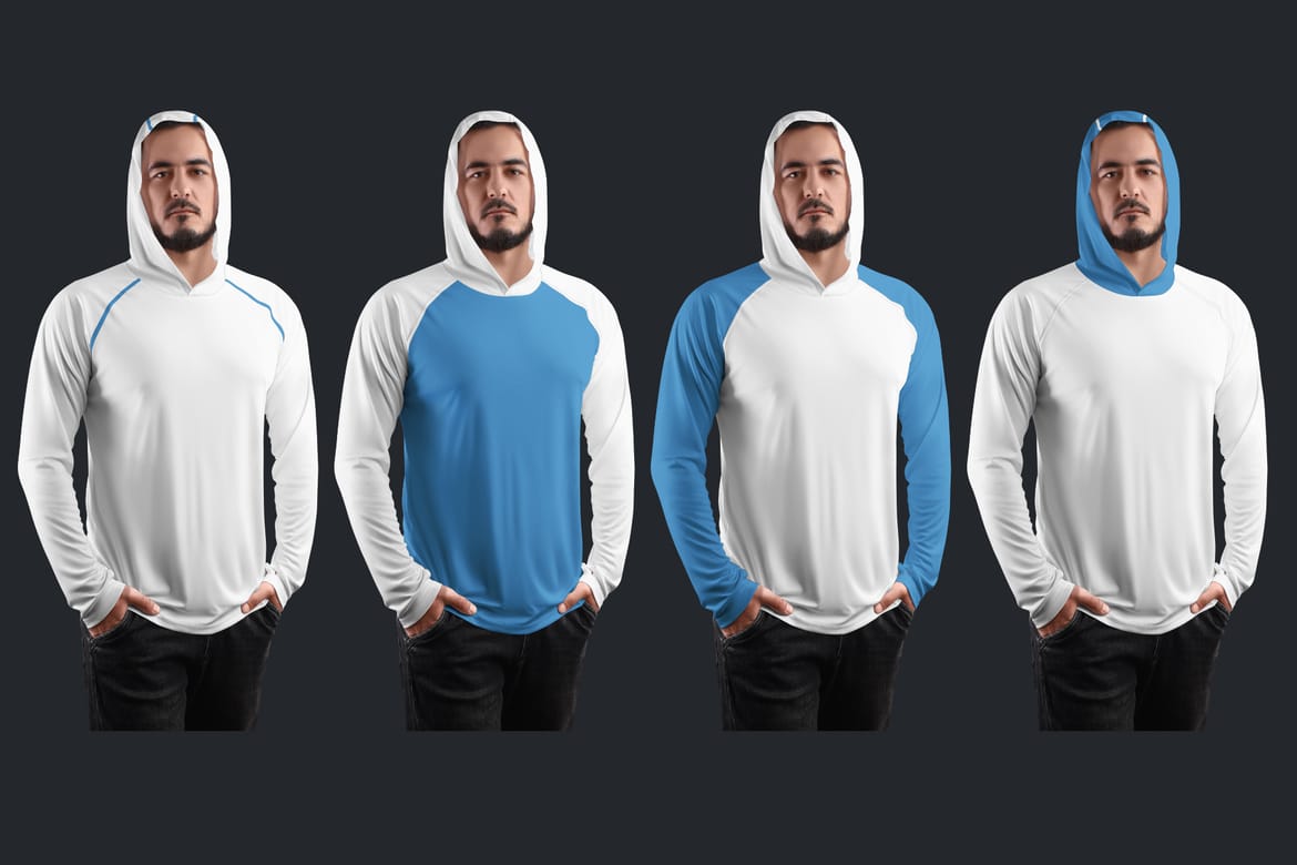 7 Men's Mockups Long Sleeve T-Shirt SunProtect