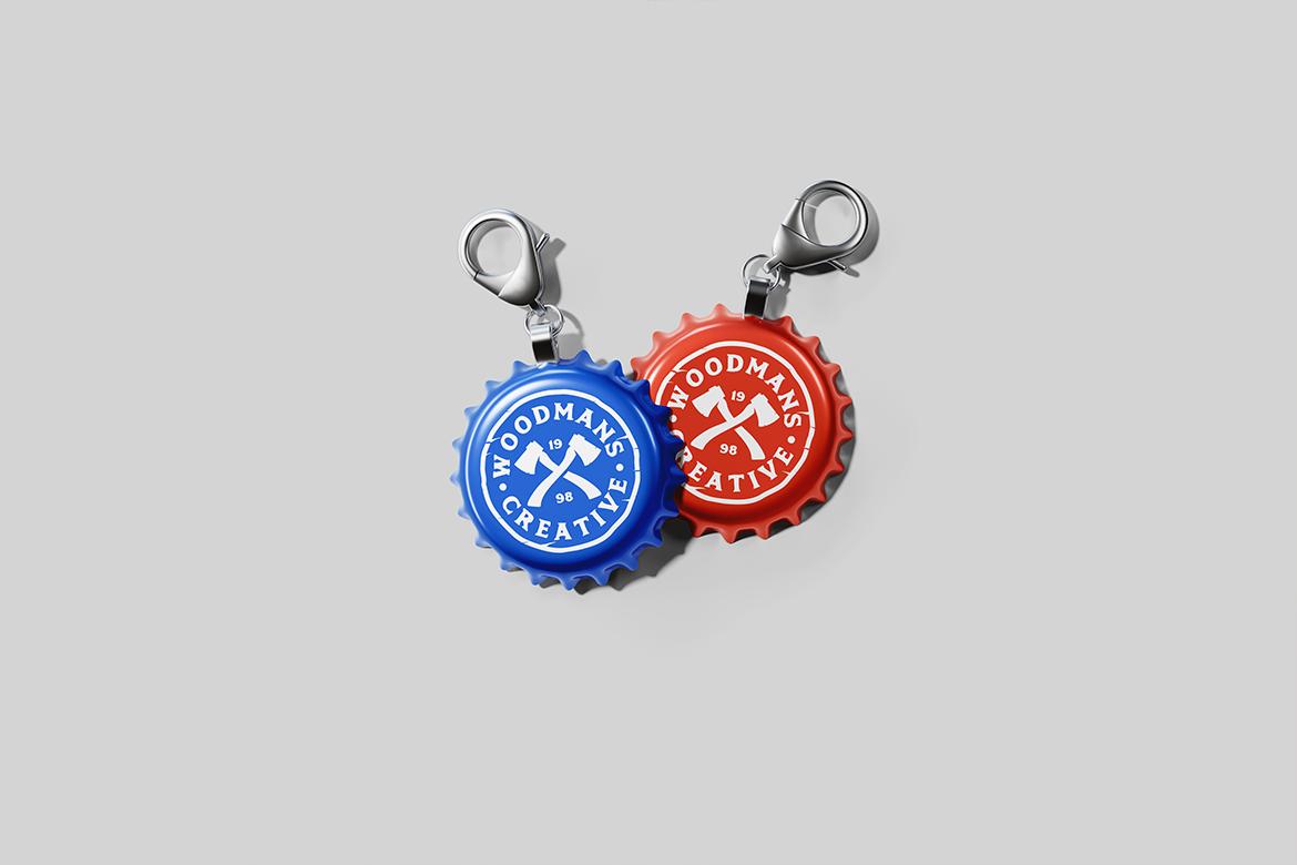 Bottle Cap Keychain Mockup