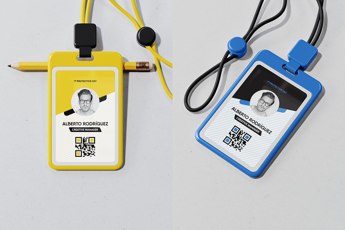 Strap ID Card Holder Mockup