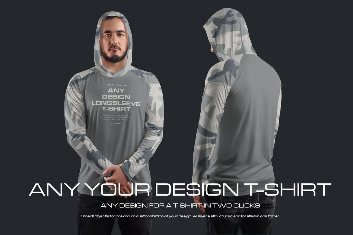 7 Men's Mockups Long Sleeve T-Shirt SunProtect