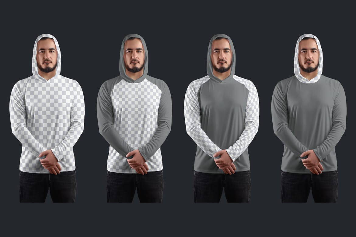 7 Men's Mockups Long Sleeve T-Shirt SunProtect