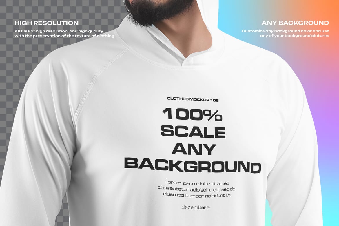 7 Men's Mockups Long Sleeve T-Shirt SunProtect