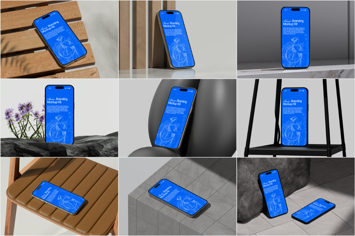 iPhone Mockup Bundle (Basic Branding Mockup Kit)