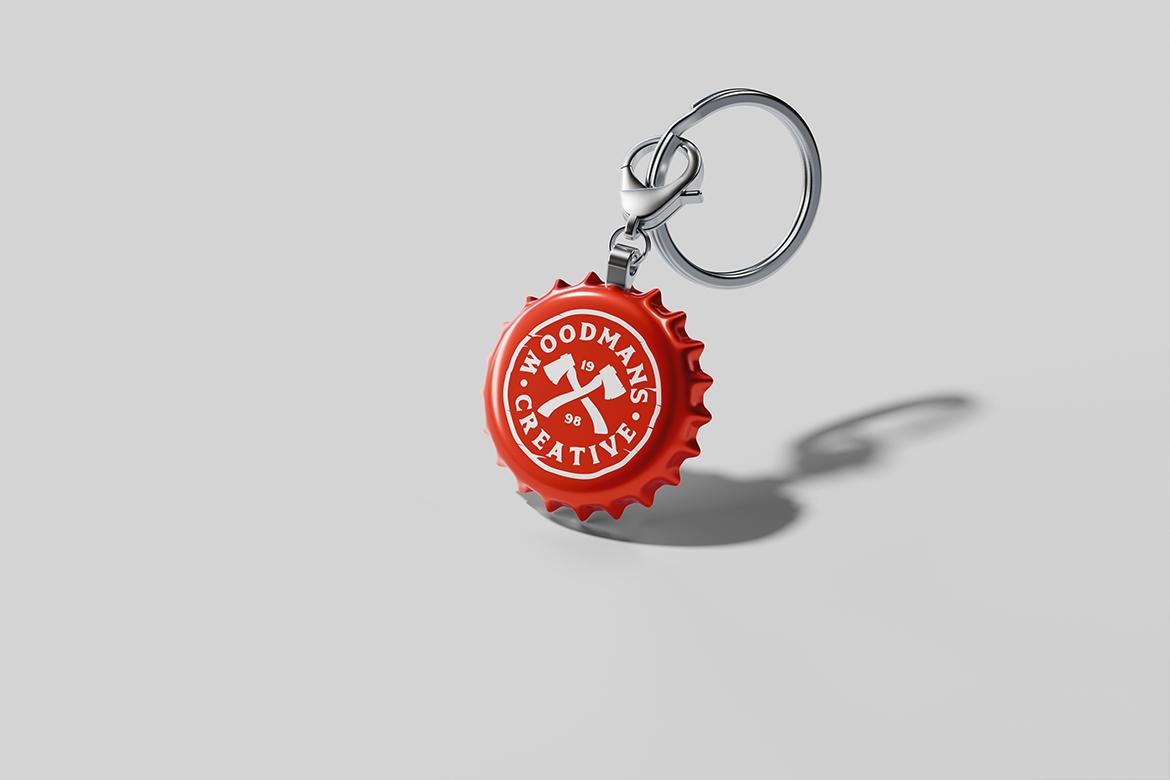 Bottle Cap Keychain Mockup
