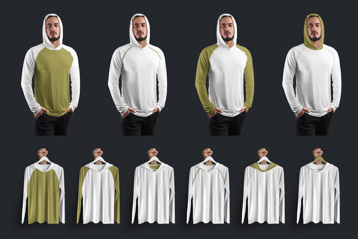  14 Men's Mockups Long Sleeve T-Shirt SunProtect