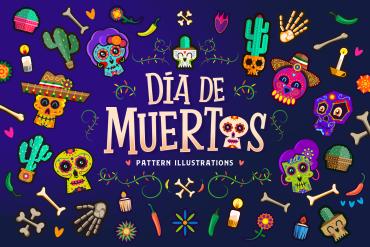 Halloween Day of The Dead pattern illustration