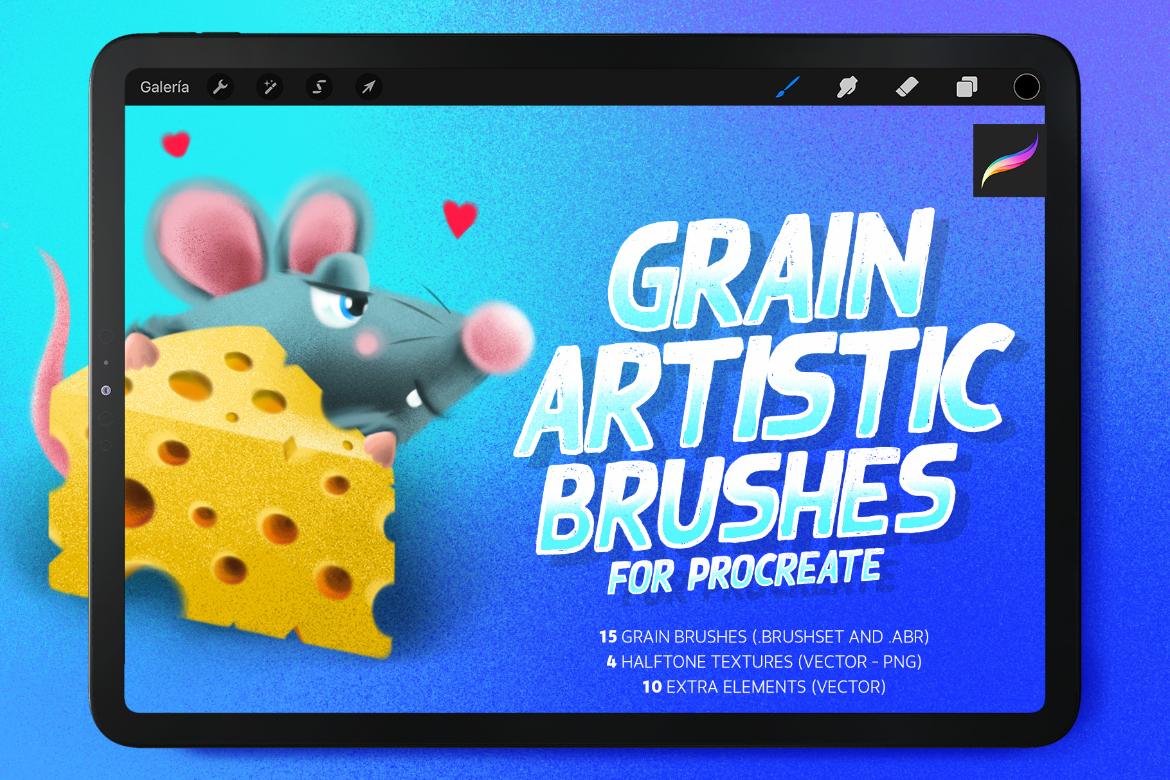 Grain artistic brushes for Procreate