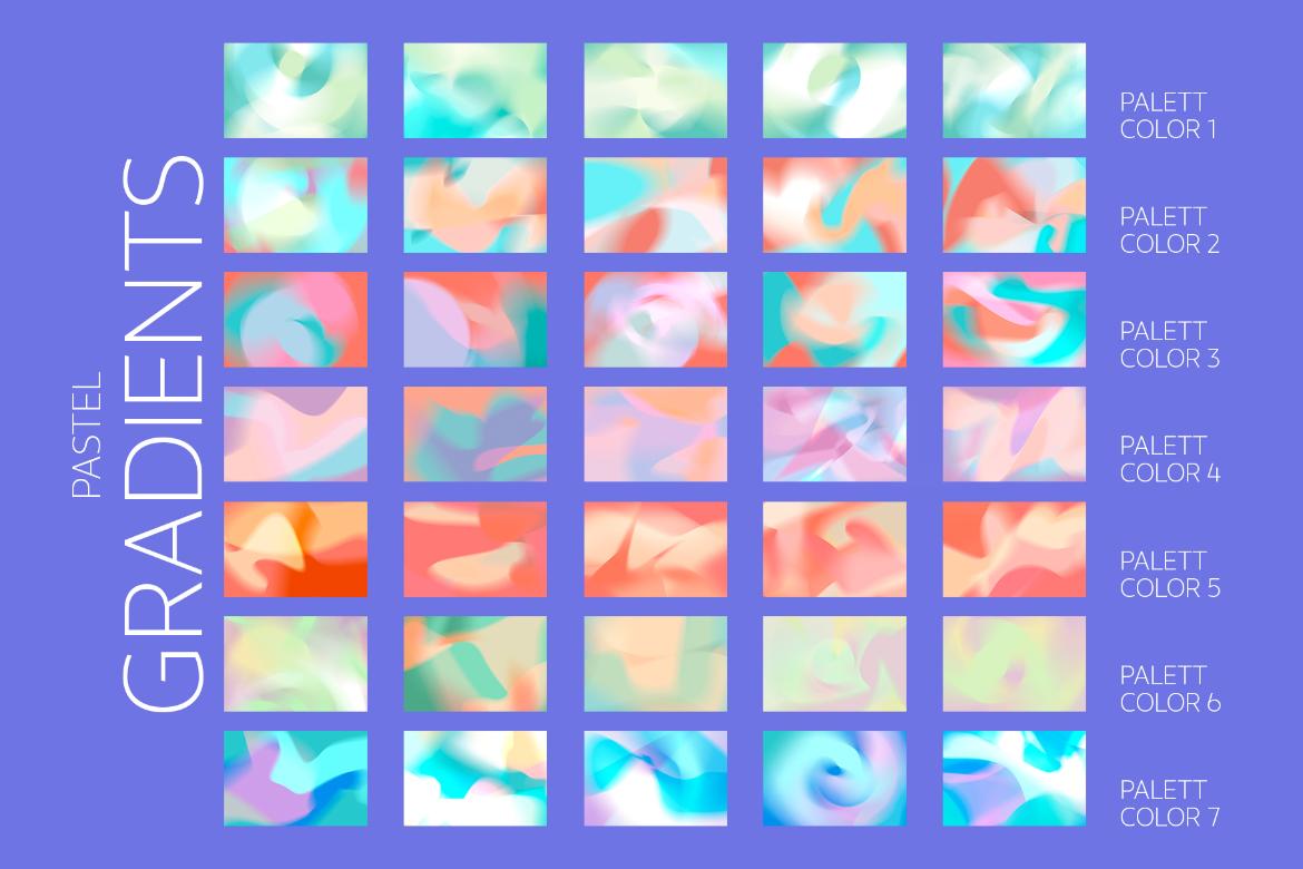 Pastel color gradient collection