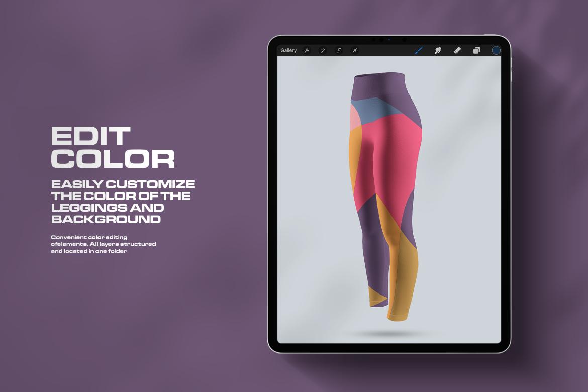 7 Mockups Sports Leggings With Wide Elastic Waist for Procreate
