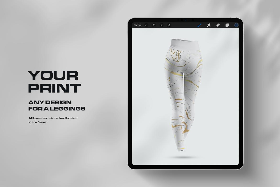 7 Mockups Sports Leggings With Wide Elastic Waist for Procreate