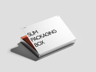 Slim Packaging Box Aluminium Finish Mockup