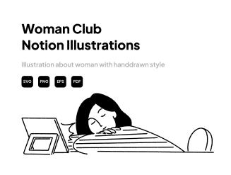 Woman Club Notion Illustrations
