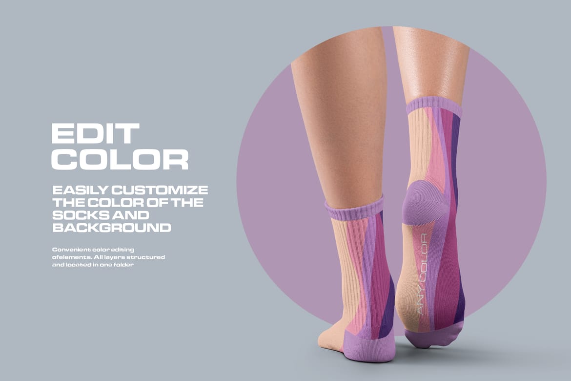 7 Mockups Medium  Socks on the Woman Legs