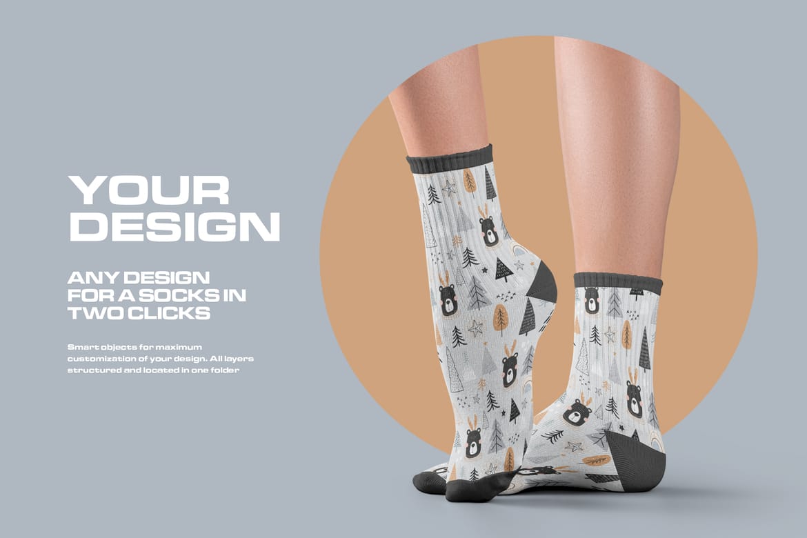7 Mockups Medium  Socks on the Woman Legs