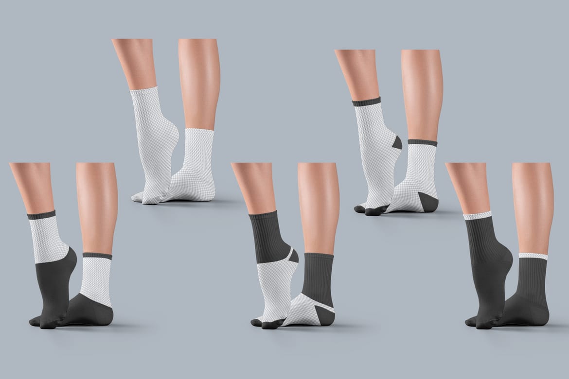 7 Mockups Medium  Socks on the Woman Legs