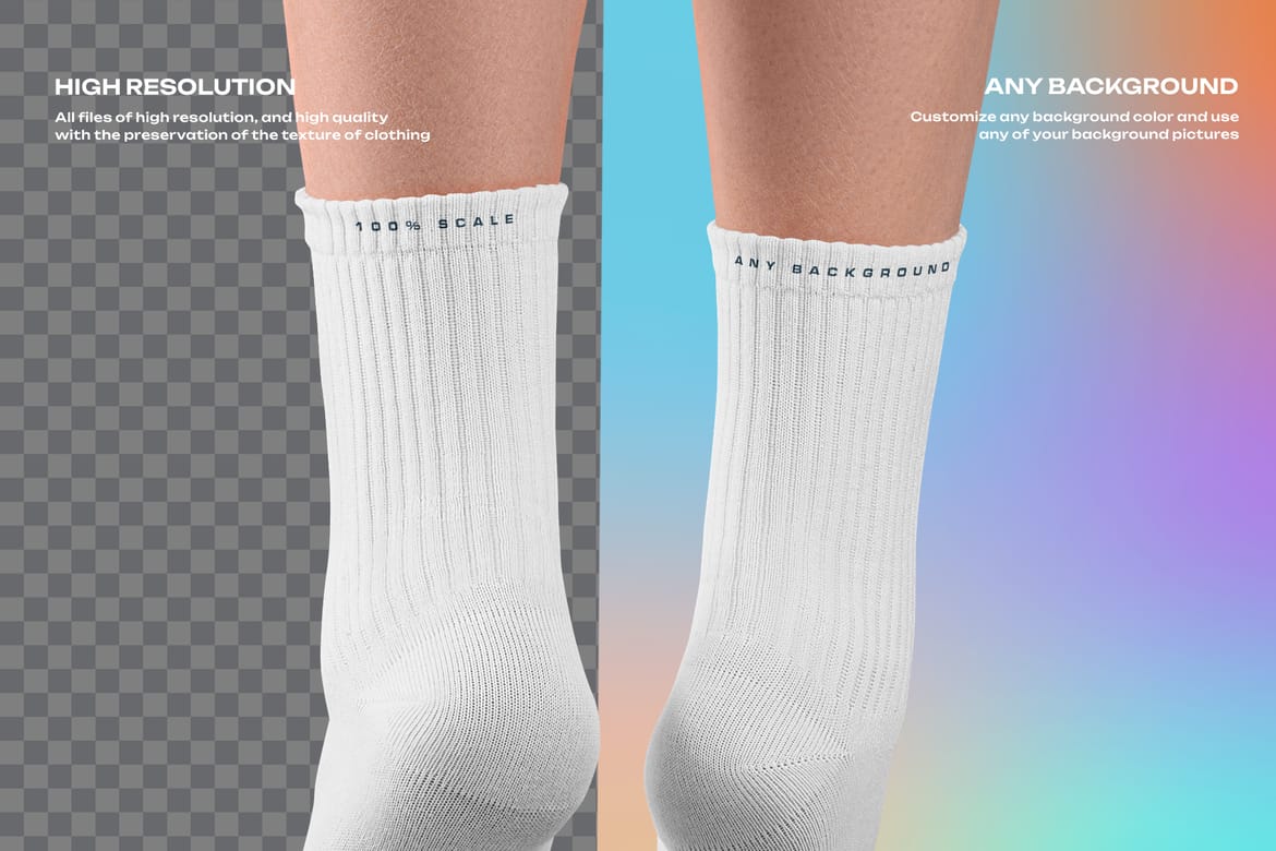 7 Mockups Medium  Socks on the Woman Legs