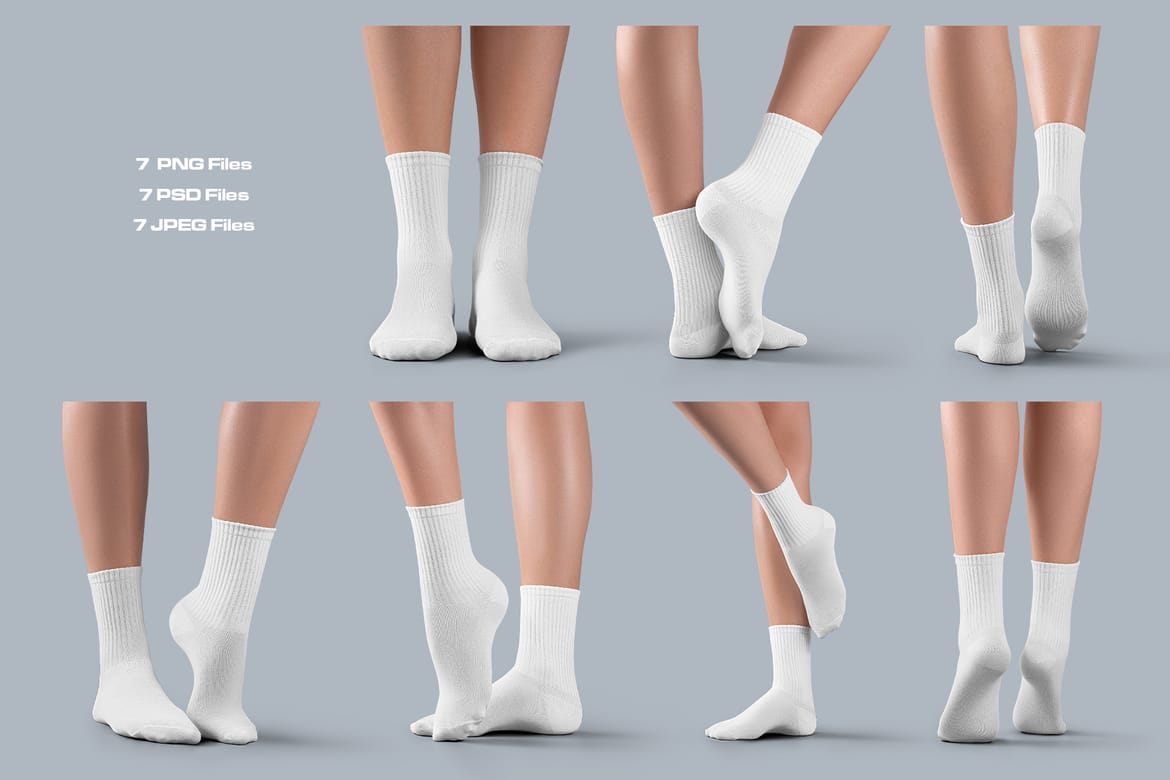 7 Mockups Medium  Socks on the Woman Legs