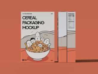 Cereal Box Packaging Free Mockup