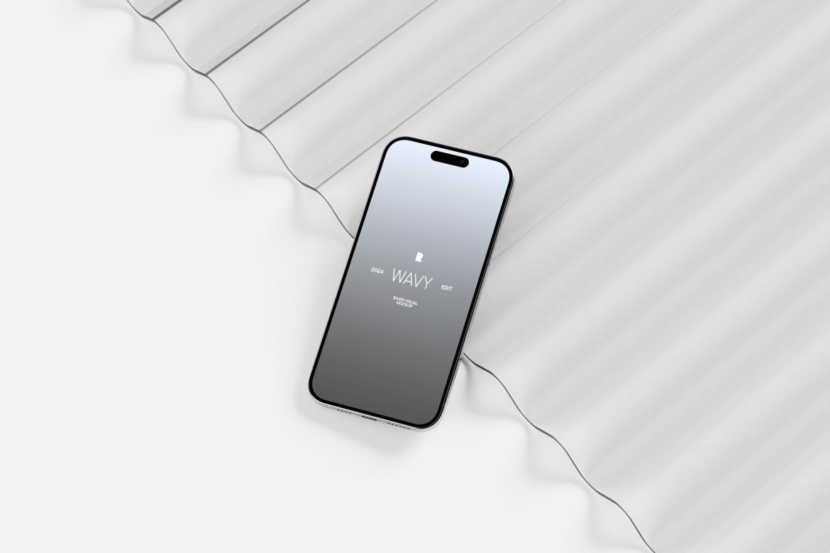 iPhone 15 Pro - Wavy Glass Free Mockup
