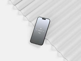 iPhone 15 Pro - Wavy Glass  Free Mockup