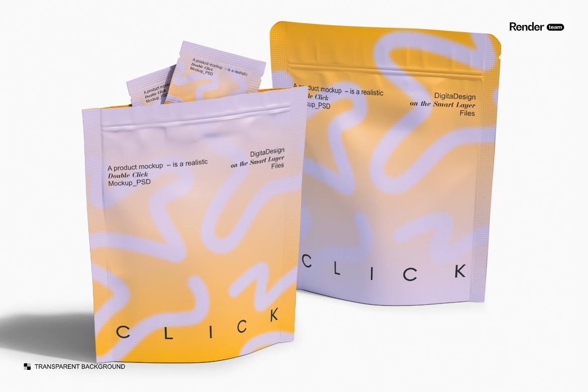 Stand-Up Pouch and Sachet Mockup Set